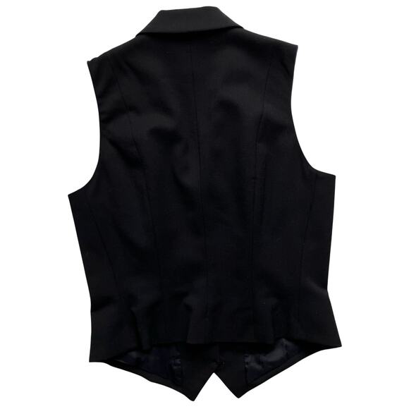 Lauren Ralph Lauren Black Wool Button Front Vest Size Small Vintage 90s - Picture 3 of 5